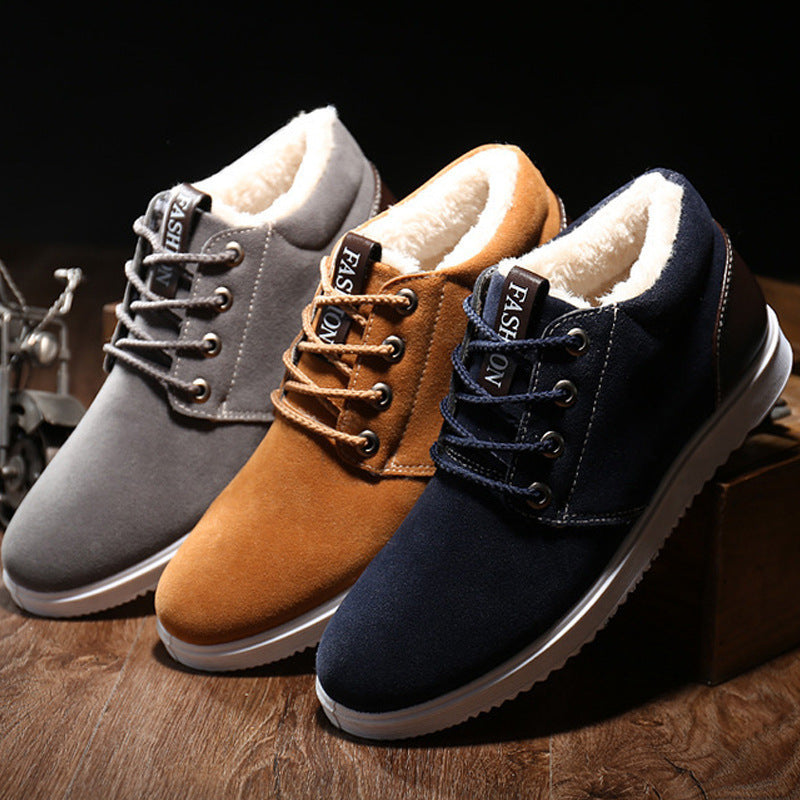 The winter men's casual shoes breathable shoes shoes 1200 British tide scrub and cotton shoes