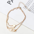 Simple Female Personality Hollow Lotus Love Bracelet Jewelry
