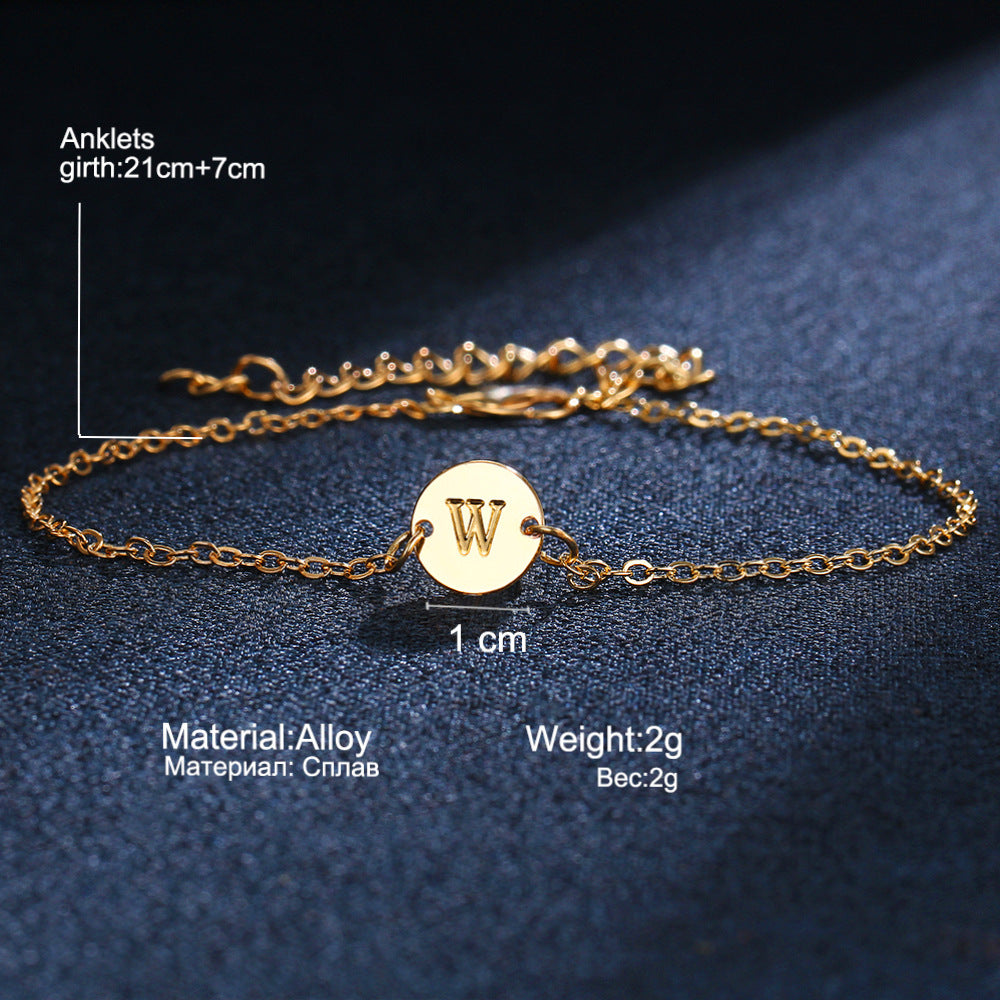 Personalized Simple Women's 26 Letter Bracelet Jewelry