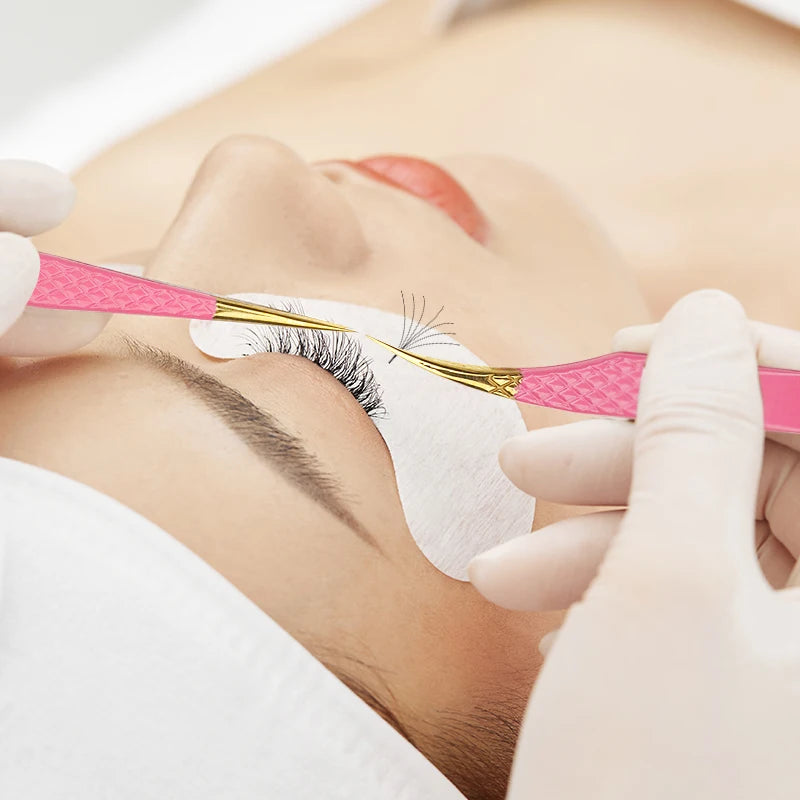 Eyelash Tweezers Stainless Steel Anti-static Non-magnetic Professional Pincet 3D Lashes Extension Tweezer Makeup Tools