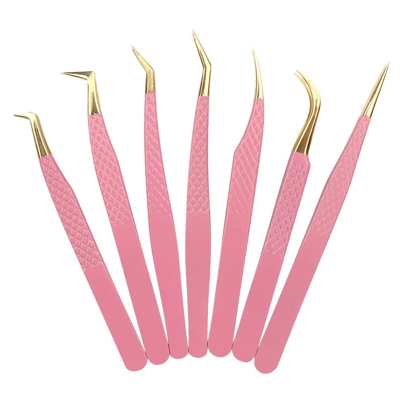 Eyelash Tweezers Stainless Steel Anti-static Non-magnetic Professional Pincet 3D Lashes Extension Tweezer Makeup Tools