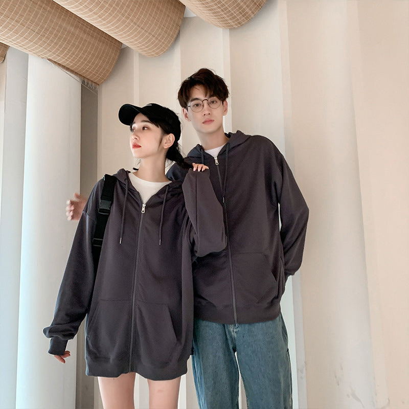 American Heavy Zipper Cardigan Hooded Terry Sweater Custom 310g Solid Color Group Clothing Blank Basic Printing