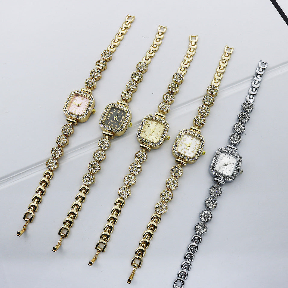 Special Interest Light Luxury Temperament And Fully-jewelled Square Fashion Watch