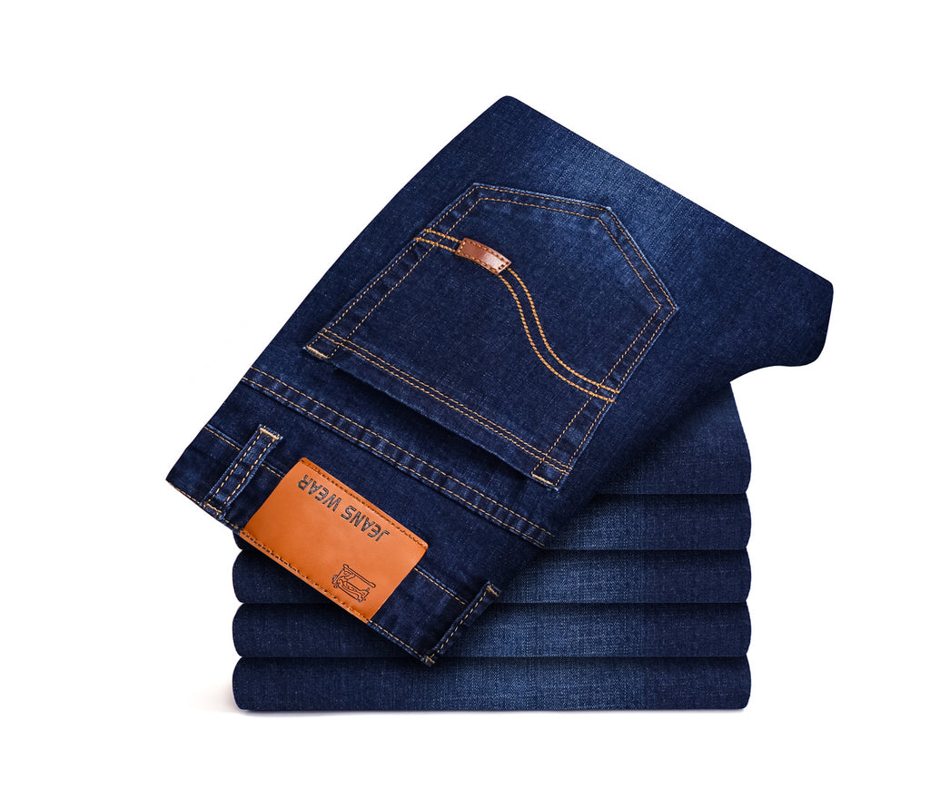 2019 Summer New Youth Trend Fashion Trendy Men's All-match Slim-fit Men's Jeans Straight-leg Trousers