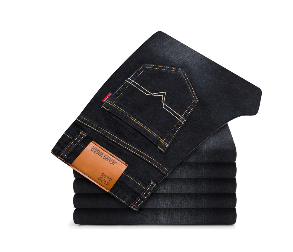 2019 Summer New Youth Trend Fashion Trendy Men's All-match Slim-fit Men's Jeans Straight-leg Trousers