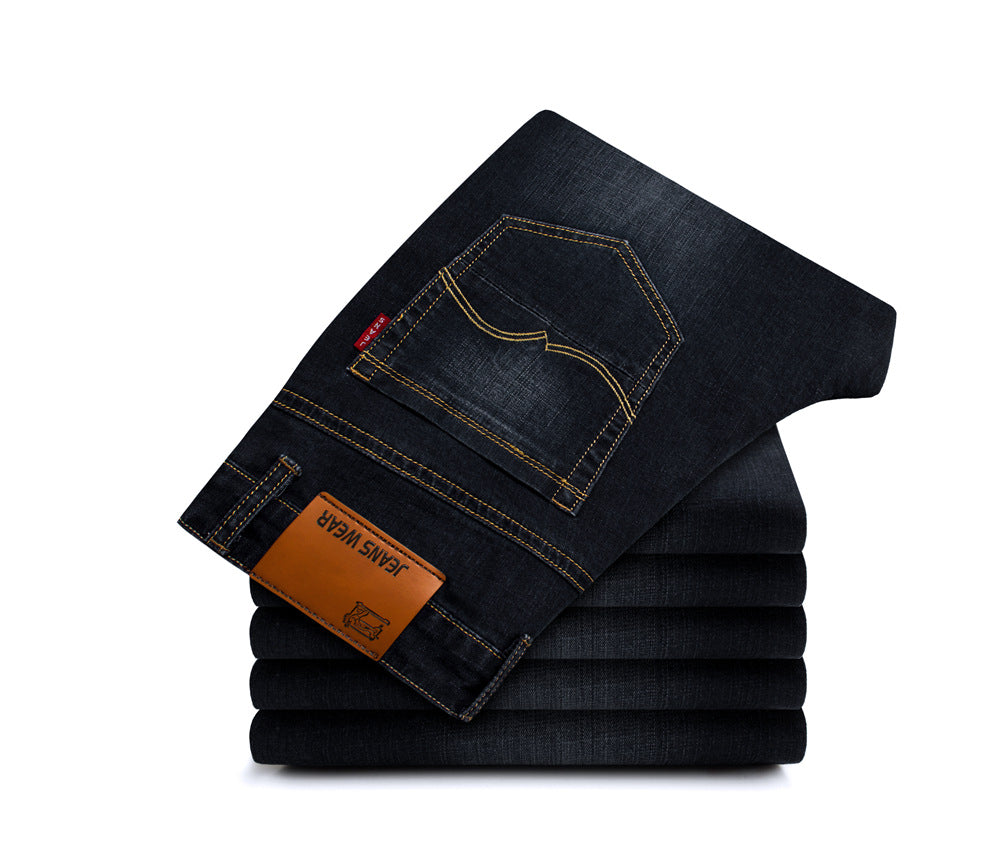 2019 Summer New Youth Trend Fashion Trendy Men's All-match Slim-fit Men's Jeans Straight-leg Trousers