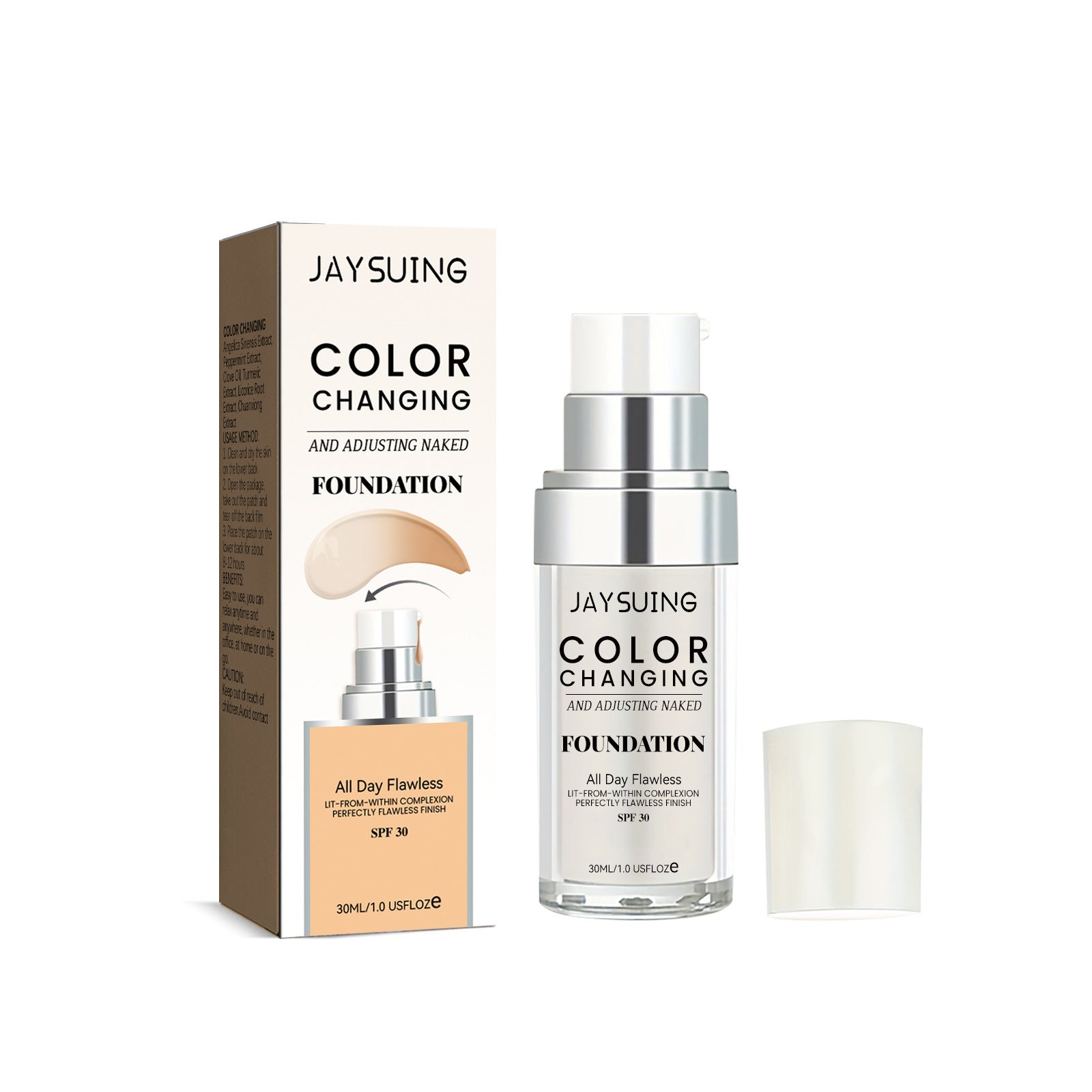 Jaysuing Concealer And Oil Control Foundation Natural And Light Base Makeup To Cover Skin Blemishes And Invisible Pores