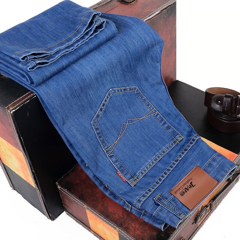 Men's Denim Trousers Casual Business Straight Trousers Loose Trousers Denim Trousers