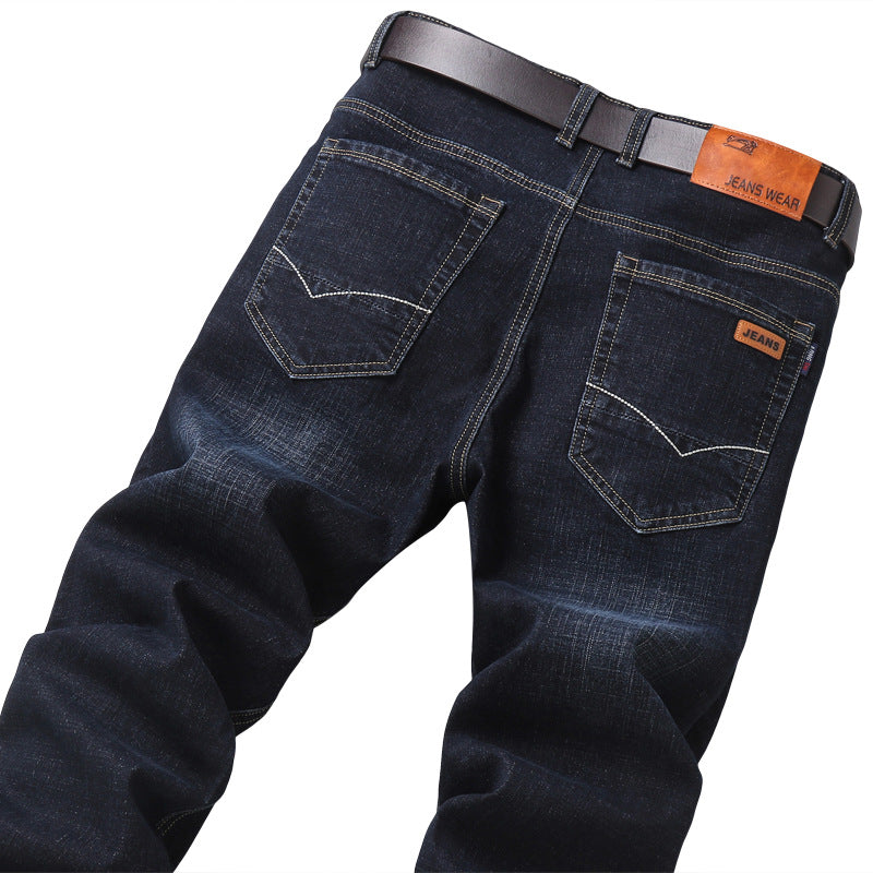 Men's Denim Trousers Casual Business Straight Trousers Loose Trousers Denim Trousers