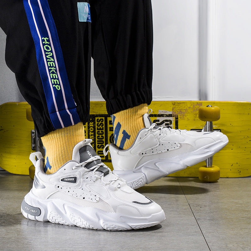 Men's Casual Shoes Student Mesh Sneakers Outdoor Casual Running Shoes Thick Sole Breathable Torre Shoes