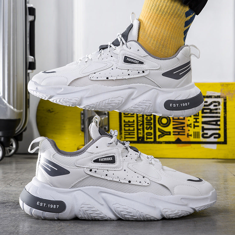 Men's Casual Shoes Student Mesh Sneakers Outdoor Casual Running Shoes Thick Sole Breathable Torre Shoes