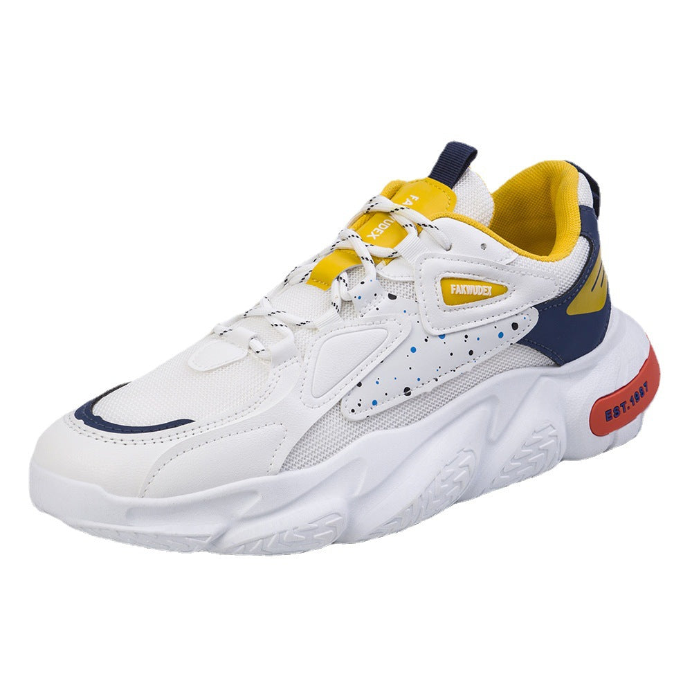 Men's Casual Shoes Student Mesh Sneakers Outdoor Casual Running Shoes Thick Sole Breathable Torre Shoes