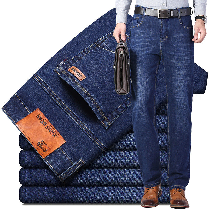 Men's Denim Trousers Casual Business Straight Trousers Loose Trousers Denim Trousers