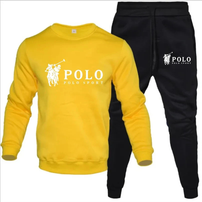 Men's Sports Suit Fashion Casual Spring And Autumn Combination Hooded Sweatshirt + Pants 2-piece Fleece Set