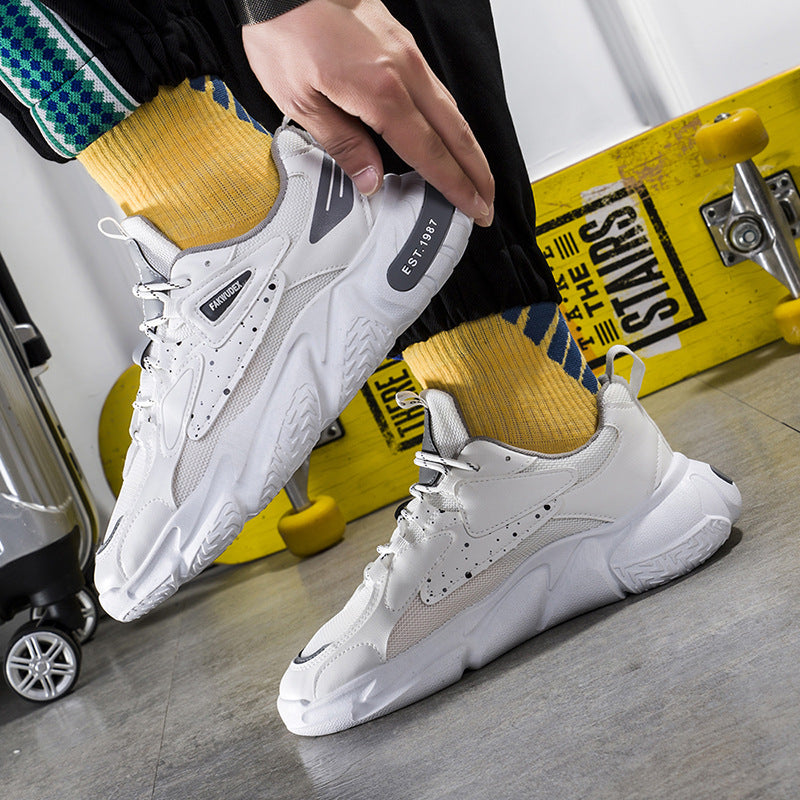 Men's Casual Shoes Student Mesh Sneakers Outdoor Casual Running Shoes Thick Sole Breathable Torre Shoes
