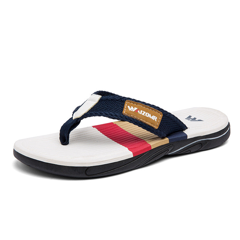 Cool Road Straight Internet Popular Sandals And Slippers Rubber Wear-resistant Flip-flops Trendy All-match Beach Shoes Men's Outdoor Slippers For Summer